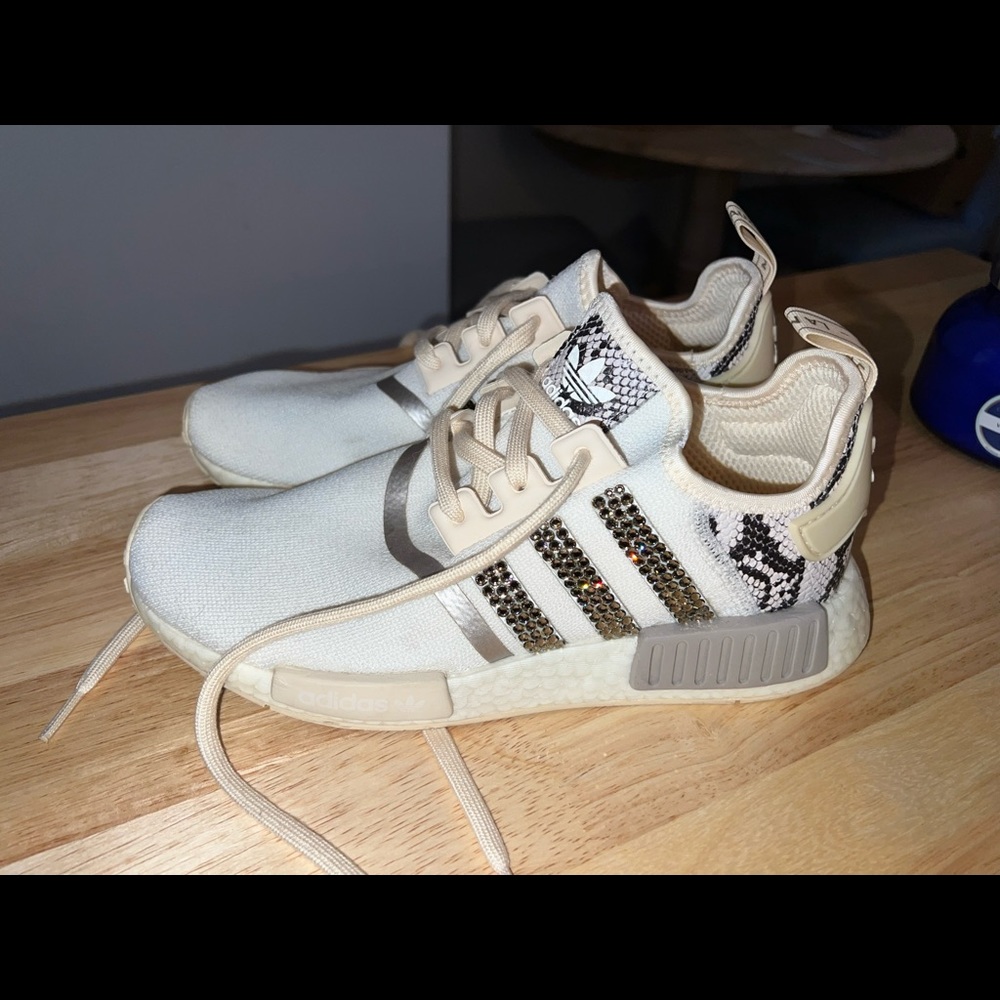 Adidas Womens Custom NMD with Swarovski crystals - Size 8.5